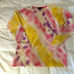 Cashmere Tie Dye Crewneck pullover sweater— medium